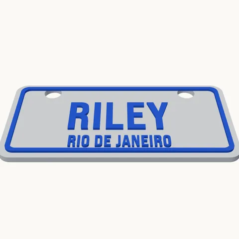 Placa de bicicleta com nome